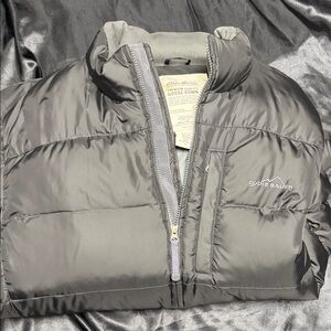 Eddie Bauer Kids Metallic Gray Puffer Jacket
